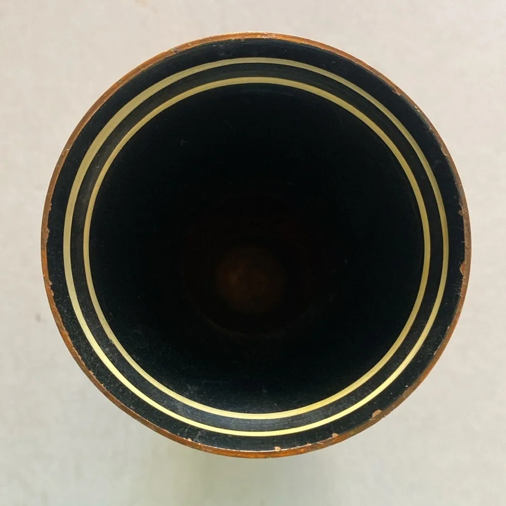 Painted Copper Vase Handmade in Greece 7.5” Tall x 4” Diameter